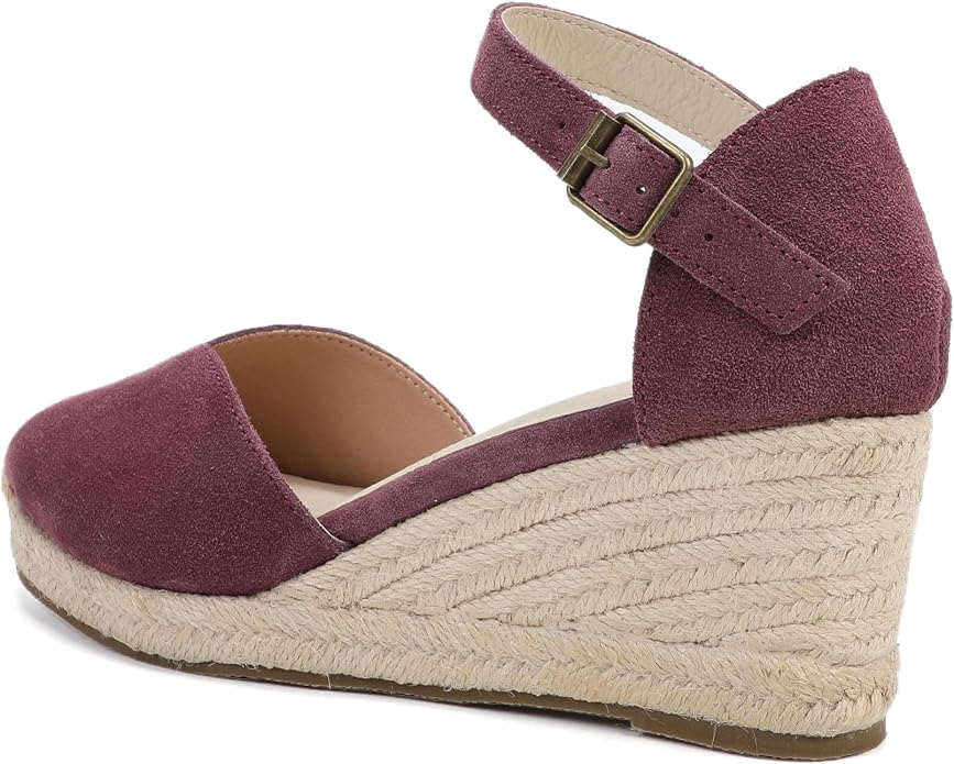 Platform Wedges Sandals for Women, Ankle-Strap, Cap Toe, Summer Espadrilles - Image 3