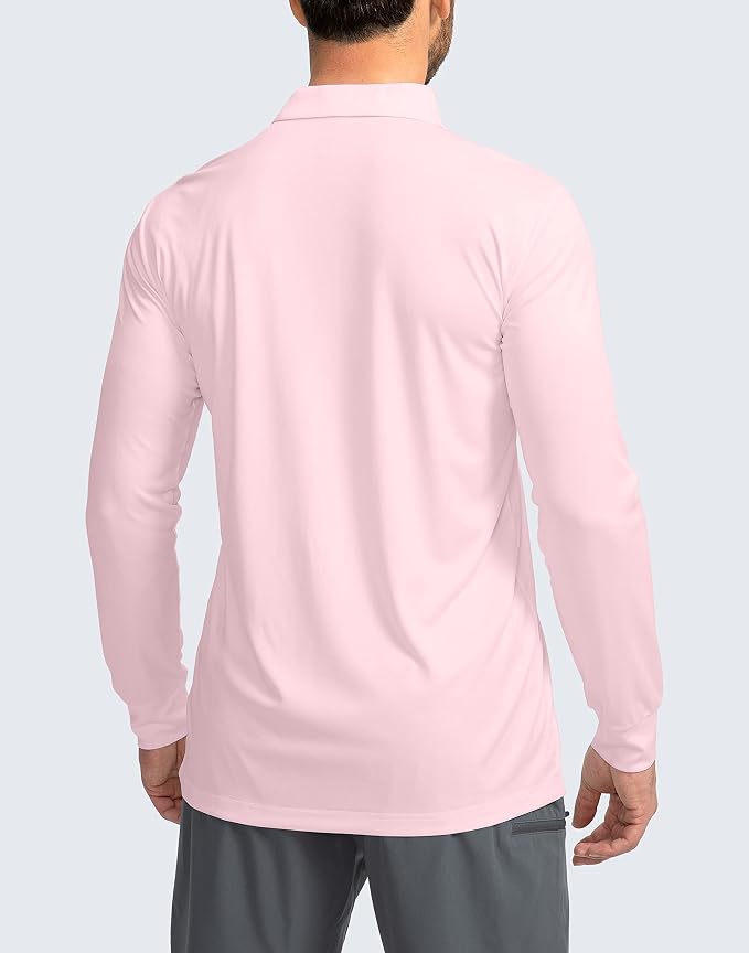 Men's Polo Shirt Long Sleeve Golf Shirts Lightweight UPF 50+ Sun Protection - Image 2