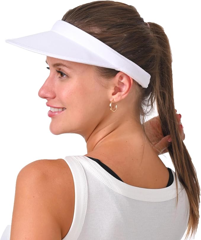 2 Pack Sun Visor Hats Women Men Clip On Wide Brim Visors Hat Outdoor Sports - Image 4