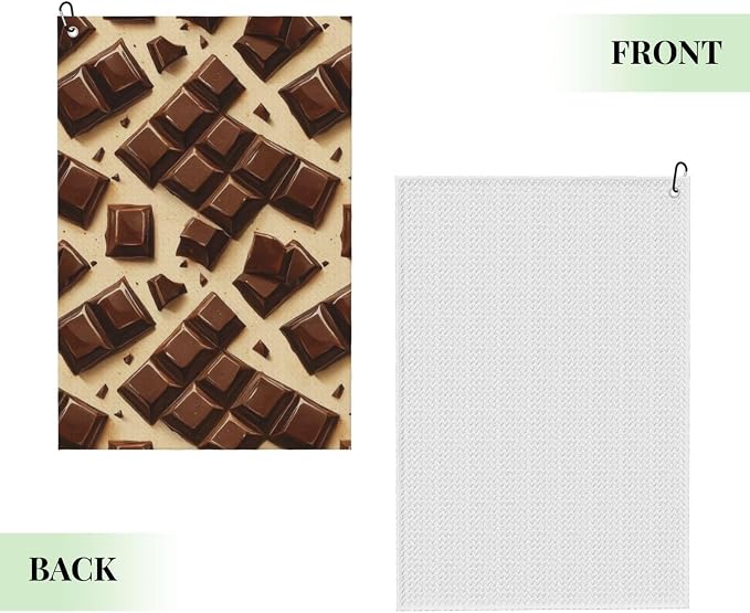 Chocolate Golf Towel Waffle Microfiber - Image 2
