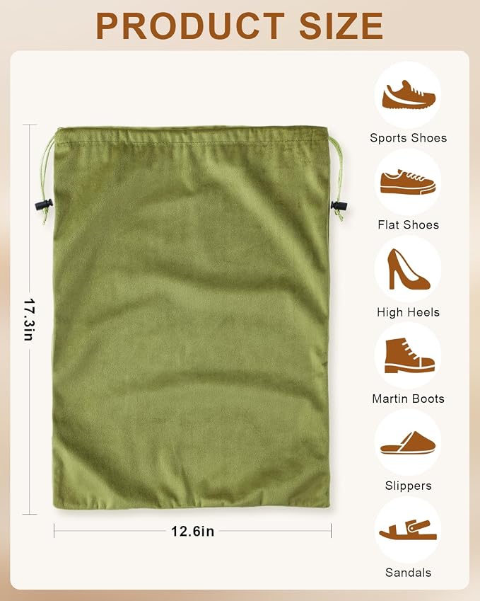 FantasyLife Shoe Bags for Travel, Washable Dust Bags for Storage & Packing - Image 3
