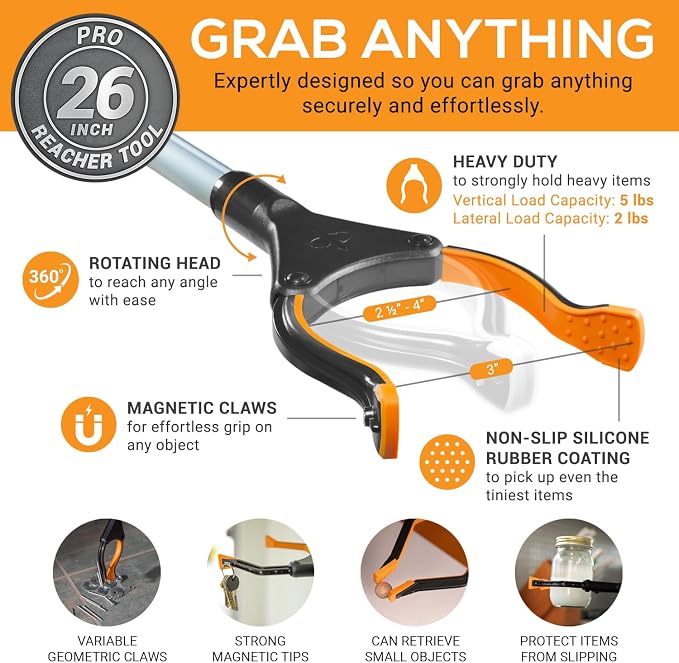 EZPIK® Grip Aid Tool Grabber Reacher + Magnets - Image 4