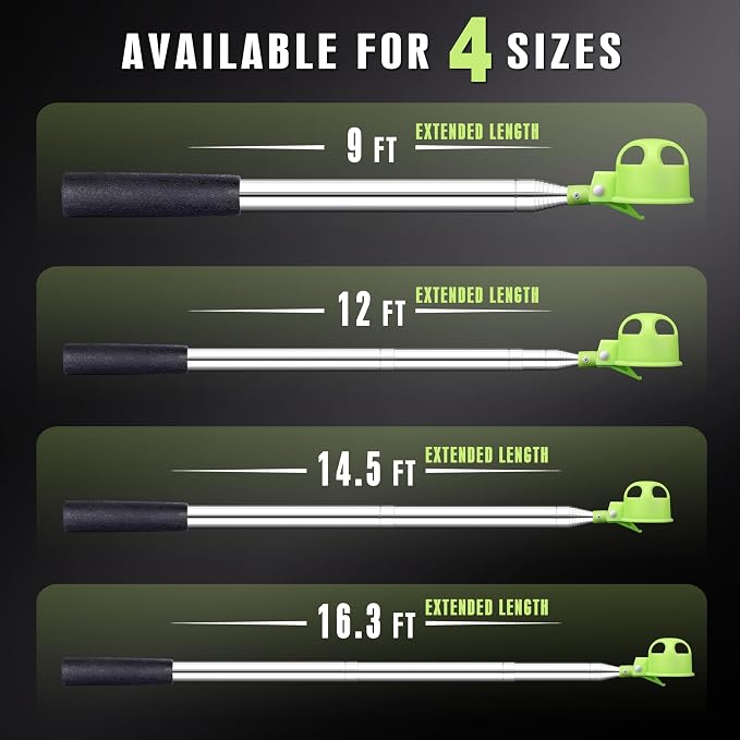 Golf Ball Retriever for Water，9Ft/12Ft/14.5Ft/16.3Ft Telescopic Stainless Steel - Image 6