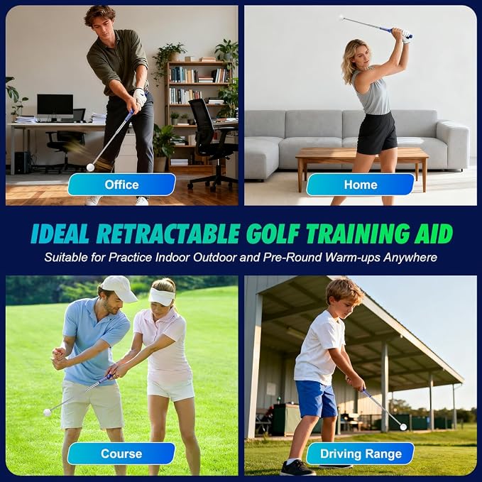 Retractable Golf Swing Training Aid, Right-Handed Golf Swing Trainer - Image 7
