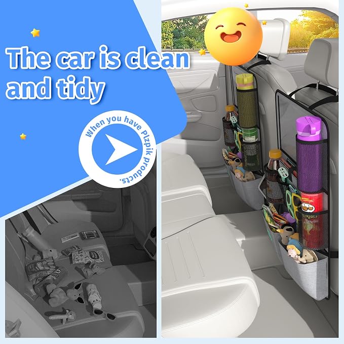 Car Backseat Organizer with Tablet Holder, 11 Storage Pockets with Foldable - Image 4