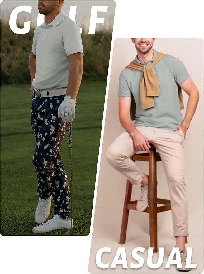 TACVASEN Mens Golf Shirt Dry Fit Mens Polo Shirts Short Sleeve Performance Golf - Image 7