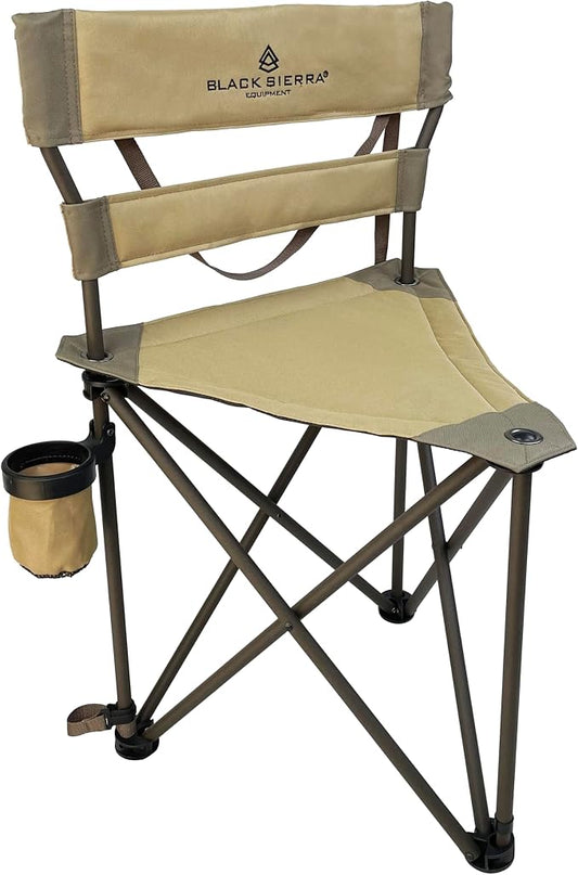 Black Sierra XL Tripod Hunting Stool, Foldable Tripod Seat w/Steel Frame by BlackSierraEquipment