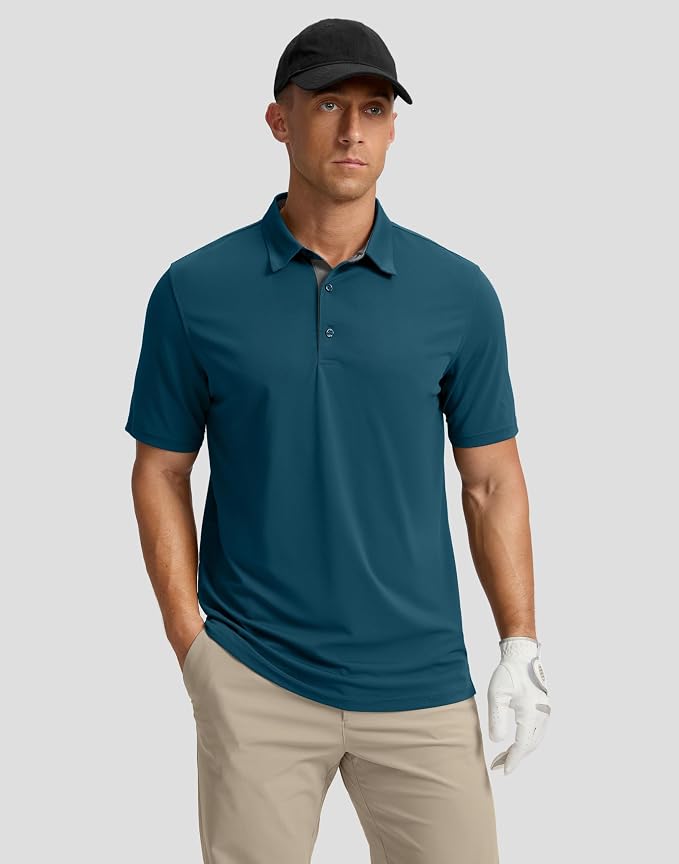 Men's Golf Shirts Dry Fit Moisture Wicking Performance Short Sleeve Collared - Image 2