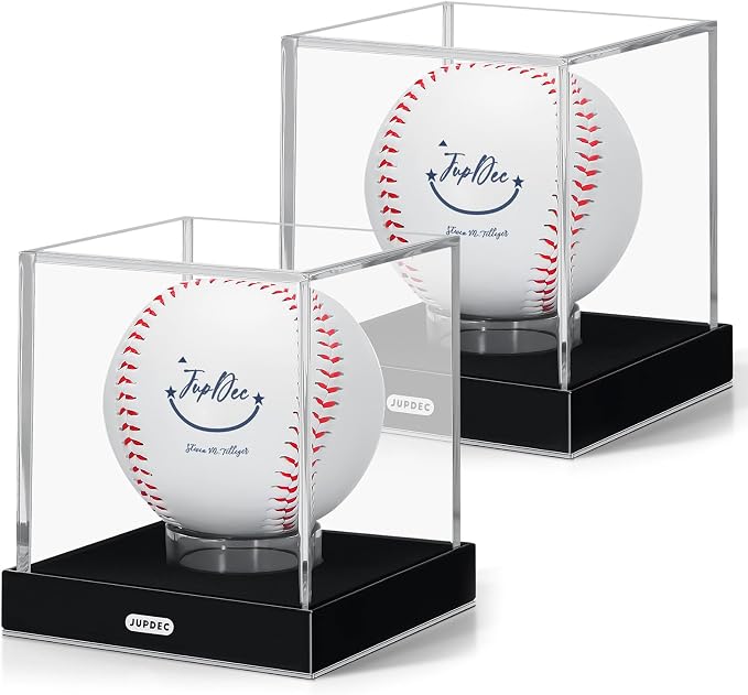 JupDec Baseball Display Case, UV Protected Autograph Stand Box by JupDec