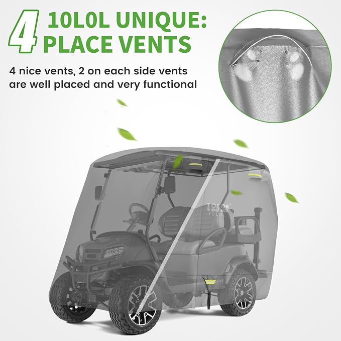 10L0L Heavy Duty 650D Golf Cart Cover - Image 4