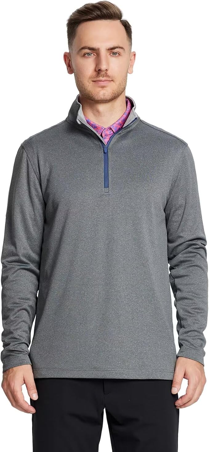 M MAELREG Quarter Zip Golf Pullover Men Dry Fit Long Sleeve Performance Wicking - Image 2