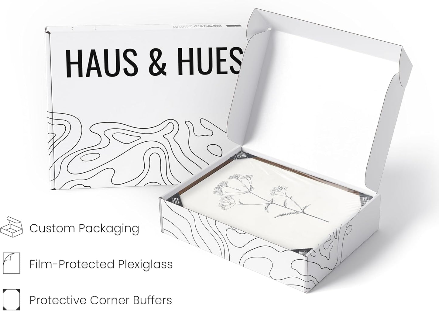 Haus and Hues Grey Floral Wall Art - Set of 4 Plant Posters for Wall Vintage, Botanical Prints, Black and White Flower Pictures for Room Aesthetic, Farmhouse Bathroom, Rustic Art (Walnut Frame, 11x14)