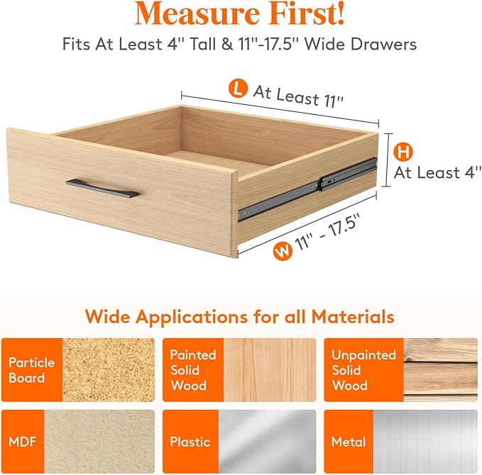 Lifewit 18 Pack Drawer Dividers 4" High, 11-17" Adjustable Drawer Organizers - Image 2
