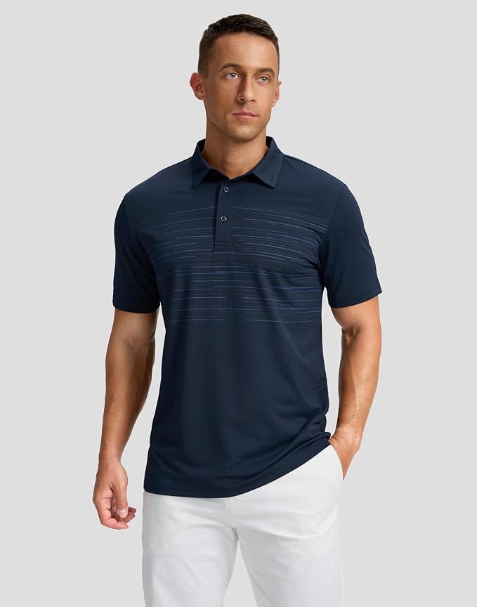 Men's Golf Shirts Dry Fit Moisture Wicking Performance Short Sleeve Collared - Image 2