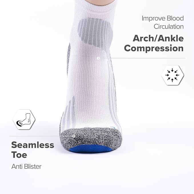 Tactia Full Cushion Compression Socks Men, Coolmax No-Blister Wicking Padded - Image 2