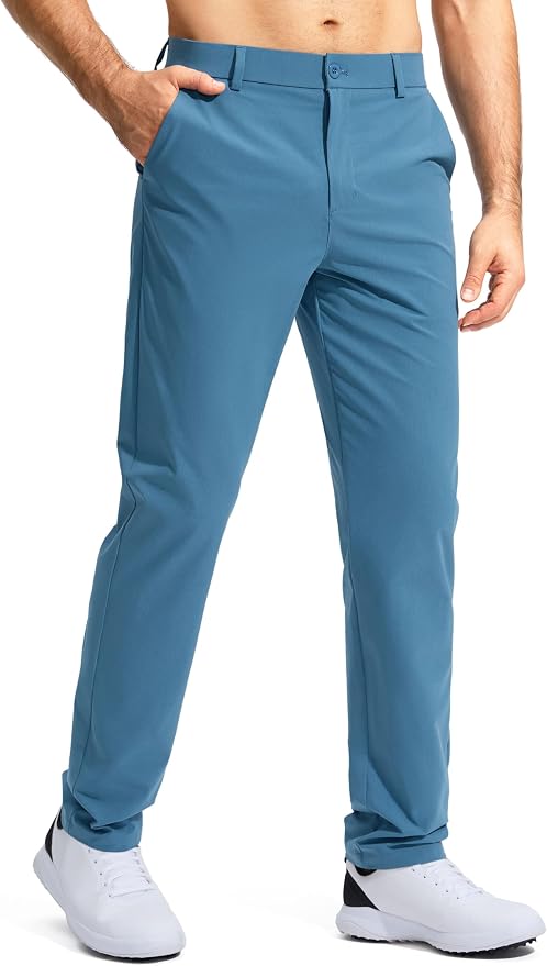 Pudolla Men's Golf Pants Stretch Work Dress Comfy Pants 30"/32"/34" Lightweight by PudollaSports