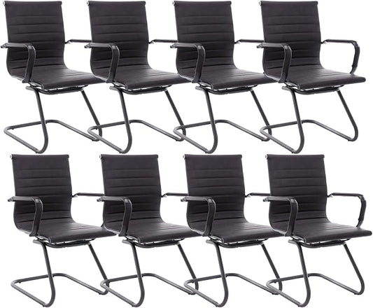 CIMOTA Waiting Room Chairs Leather Office Guest Chair Mid Back Reception Chairs by CIMOTA