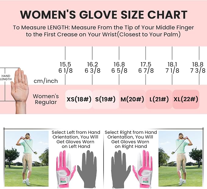 Golf Gloves Women Left Right Handed Golfer Rain Grip Hot Wet All Weather 2 Pack - Image 6