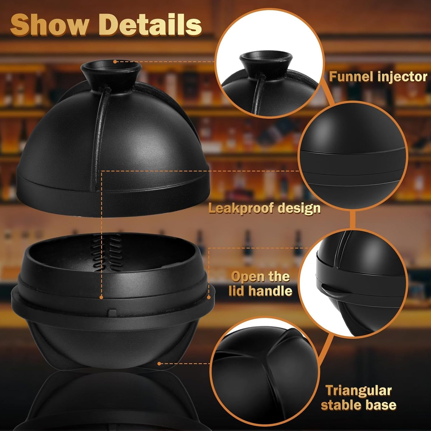 2 Pack Baseball Ice Cube Mold 2.5 Inch Large Silicone 3D Baseball Ice Cube Molds Fun Shapes Novelty Baseball Cube Molds Christmas Gifts for Cocktails, Bourbon, Brandy, Whiskey (2, Baseball)