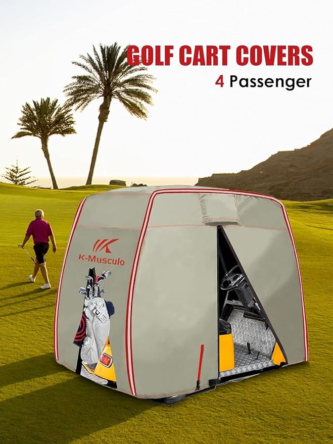 K-Musculo Golf Cart Cover, 2+2 Passenger Fits EZGO, Club Car, Heavy Duty Marine - Image 3