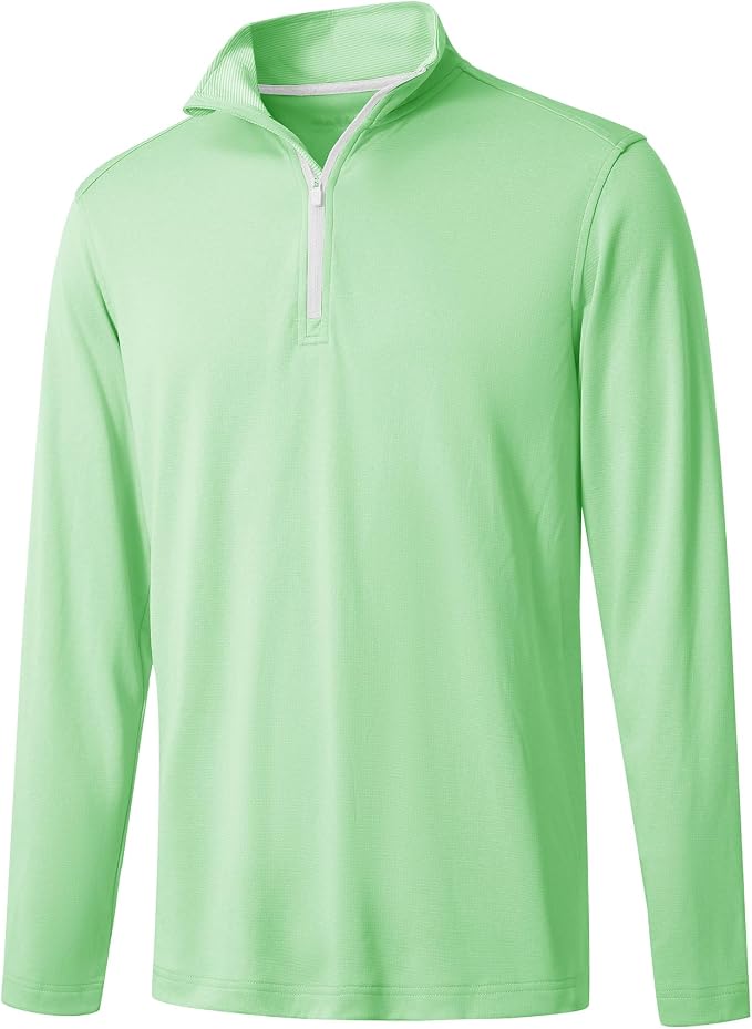 M MAELREG Quarter Zip Golf Pullover Men Dry Fit Long Sleeve Performance Wicking by MAELREG