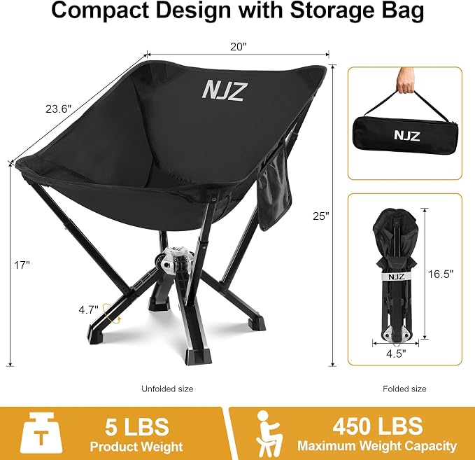 Folding Camping Chair — Compact & Easy to Use, Portable Chair - Image 2