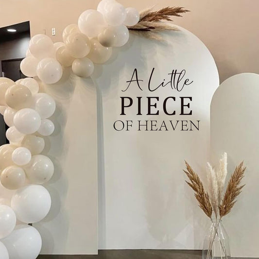 A Little Piece of Heaven Wall Decal - Baby Shower/Gender Reveal Party Supplies Decorations Wall Stickers, Angel Heaven Theme Sign Decals, Balloon Arch and Party Backdrop Decoration Stickers