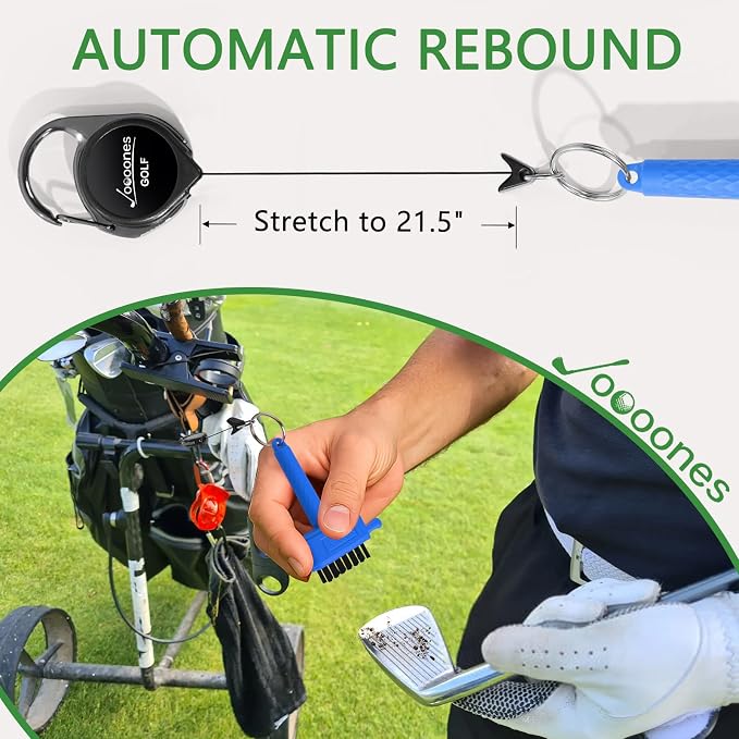 Mini Golf Brush with Nylon/Brass Bristles and Retractable Keychain - Image 5