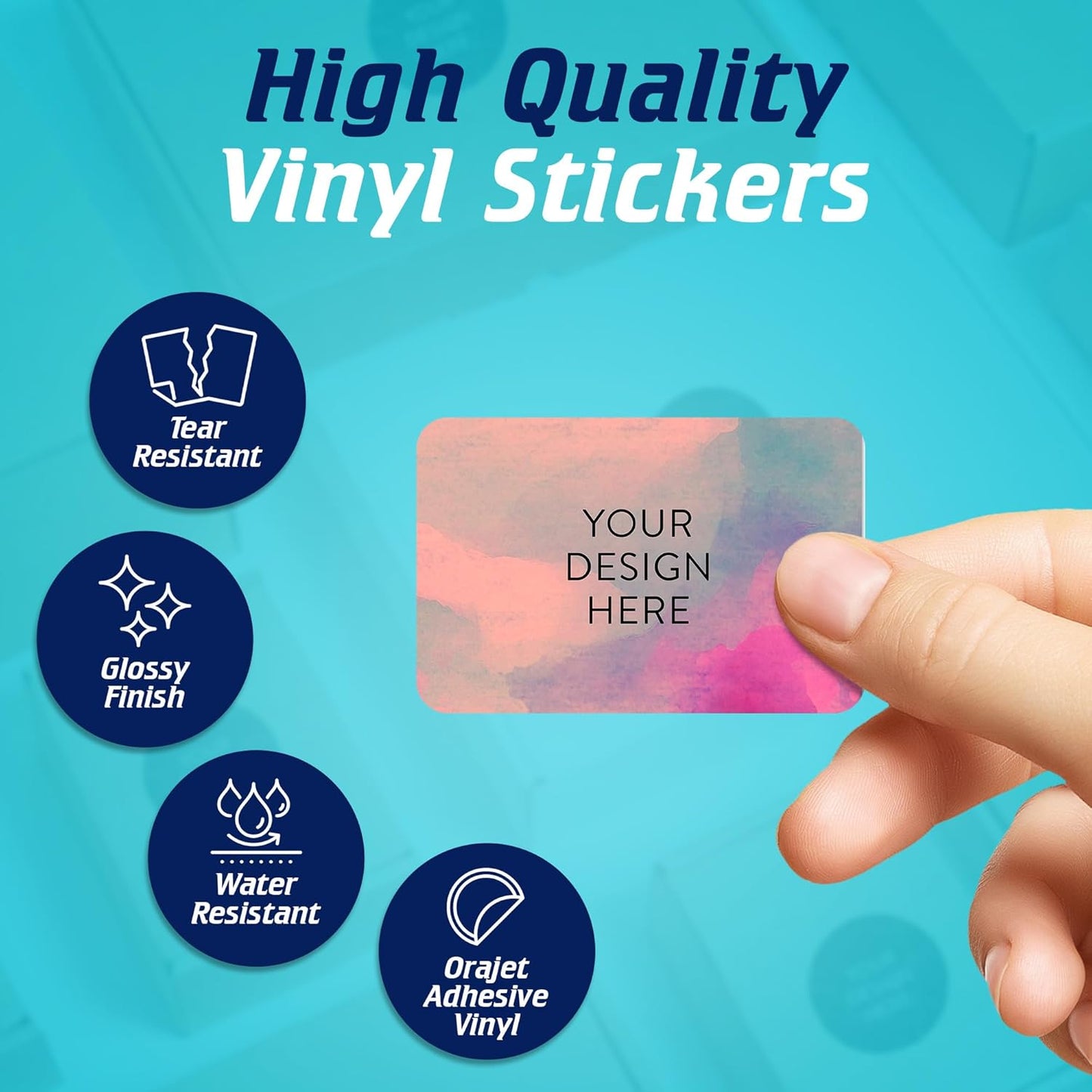 100 Custom Vinyl Stickers - Upload Your own Image, Text, Design, Logo - Personalized Logo Labels for Handmade, Packaging, Bottle, Jars, Candle, Brand Stickers (Rose, 5x3)