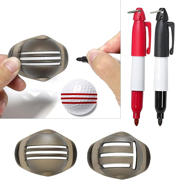 2Pcs Red and Black Golf Ball Line Marker Golf Ball Line Drawing Marker Line - Image 3
