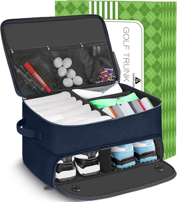 CAMPLAND 2 Layer Golf Trunk Organizer, Waterproof Car Locker by CAMPLAND