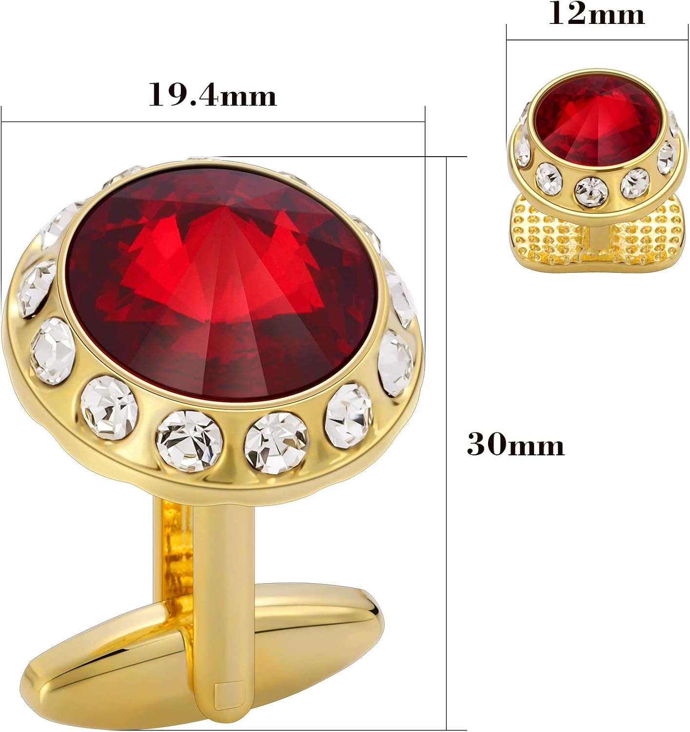 HAWSON Birthstone Tuxedo Studs and Cufflinks Set for Men's Suit Tuxedo Formal Dress Shirt Wedding Business Party Accessories