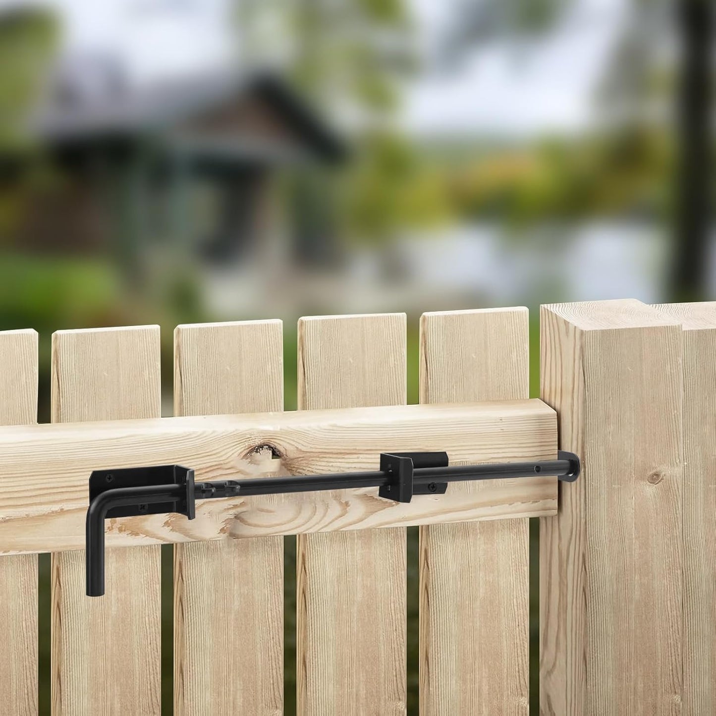 HOME MASTER HARDWARE 18" Cane Bolt, Heavy Duty Gate Drop Rod, Cane Bolts for Gates, Fence Gate Hardware, Metal Gates Doors Stopper for Gate Ground, Black