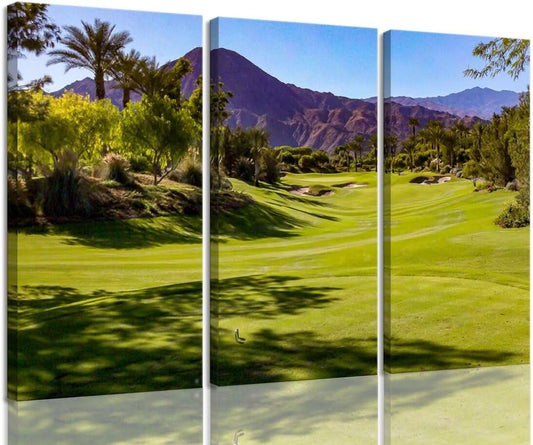 Golf Course Wall Art for Office Golf Course Picture Poster Print on Canvas Wall Decor for Living Room Bedroom Home Decorations Modern Artwork Framed Ready to Hang(14''W x 28''H x3)