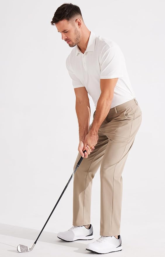 Libin Men's Golf Pants Classic Fit Flat Front Work Dress Pants 29" 31" 33" - Image 5