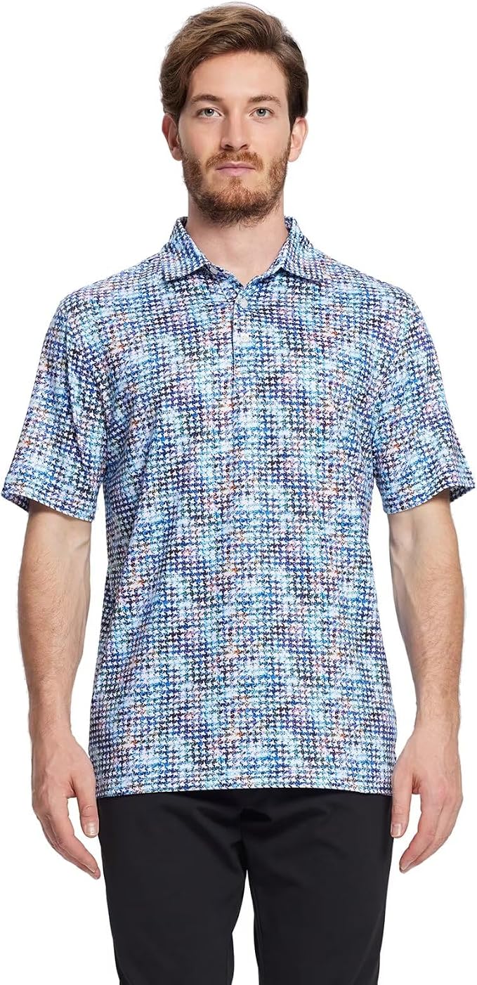 Golf Shirts for Men Dry Fit Short Sleeve Print Performance Moisture Wicking - Image 2