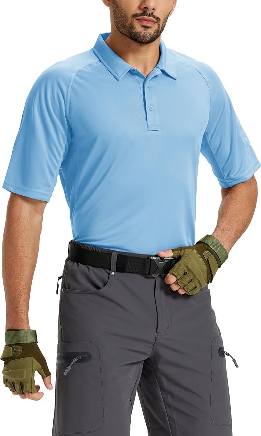 TACVASEN Men's Polo Shirts Short Sleeve Golf Polos Dry Fit UPF 50+ Performance - Image 2