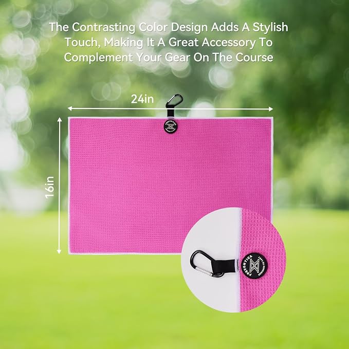Magnetic Golf Towel with Clip and Cleaning Pocket -Ideal - Image 5