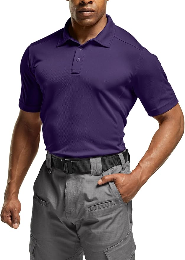 CQR Men's Polo Shirts, Tactical Short Sleeve Golf Performance Shirts, - Image 2