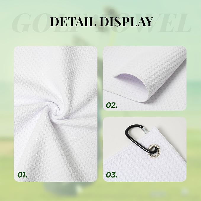 Pink Golf Towel with Carabiner Clip 24"x16" Funny Girls Golf Towels - Image 3