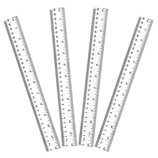 4 Pack 6-Inch Straight Rulers,Clear Plastic Ruler, Centimeter and inch Ruler Suitable for Student School and Office Study Drawing Measuring Standard