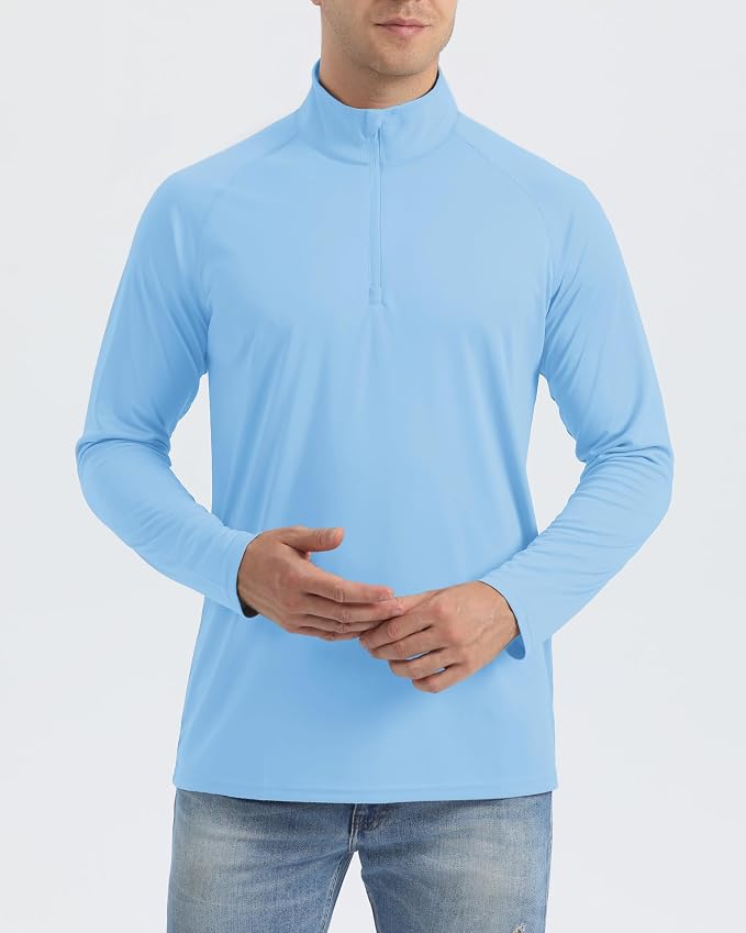Boladeci Men's UPF 50+ Sun Shirts 1/4 Zip Long Sleeve SPF UV Protection - Image 2