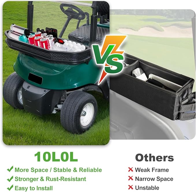 10L0L Golf Cart Front Clay Utility Cargo Basket - Image 4