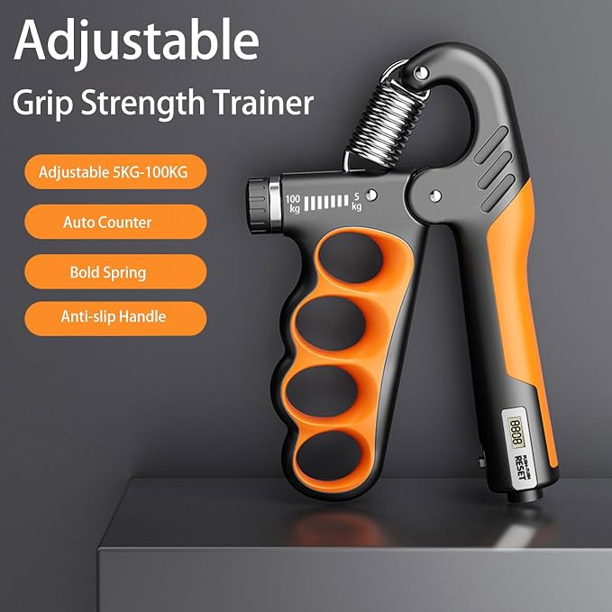 Grip Strength Trainer, 5-100KG Adjustable Resistance Forearm Hand Gripper - Image 2