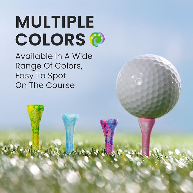 Amy Sport Colorful Golf Tees Wooden 3 1/4 2 3/4 Inch Value 18/72/180 Pack - Image 6