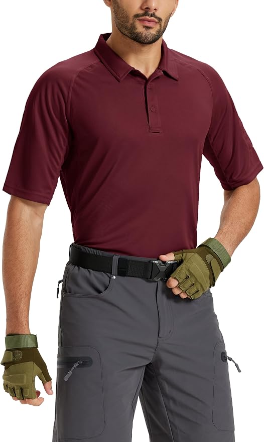 TACVASEN Men's Polo Shirts Short Sleeve Golf Polos Dry Fit UPF 50+ Performance - Image 2