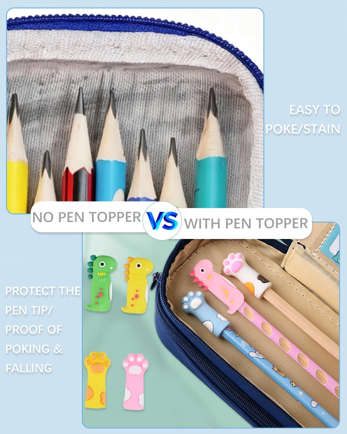 20 PCS Animal Pencil Toppers, Cute Pencil Tops for Kids Bulk, Back to School Pen Caps Charms Classroom Prizes Supplies for Girl Boy Student Teacher, Kids Fun Birthday Party Favors Gifts