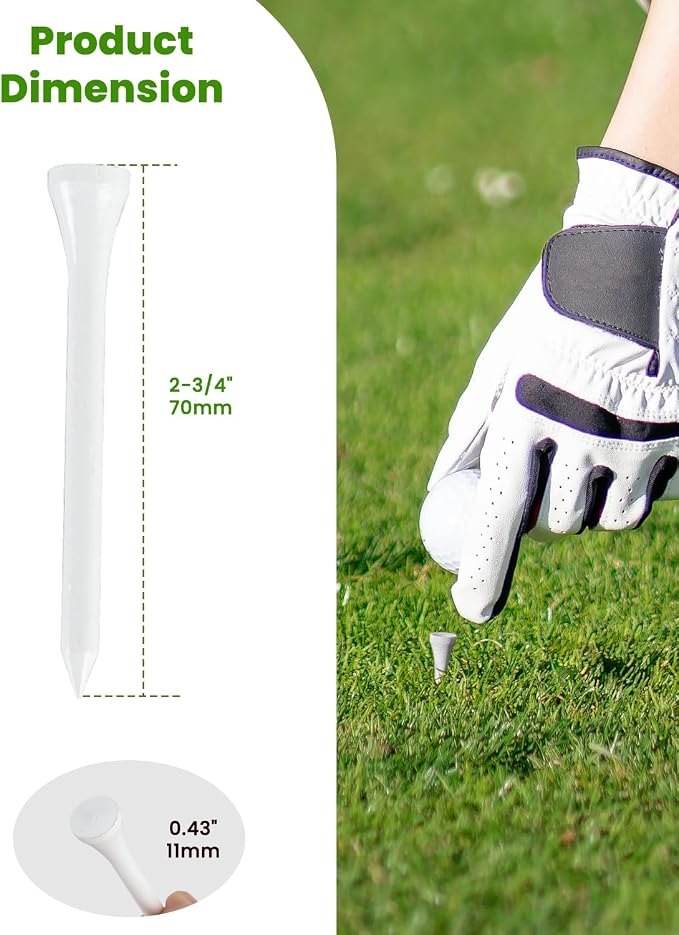Bamboo Golf Tees 1000 PCS, 2-3/4 inch & 3-1/4 inch Length, Stronger Than Wood - Image 3