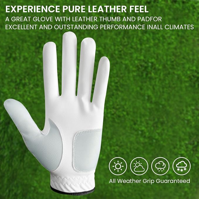 Golf Gloves Men Leather Value 1 Pair - Image 5