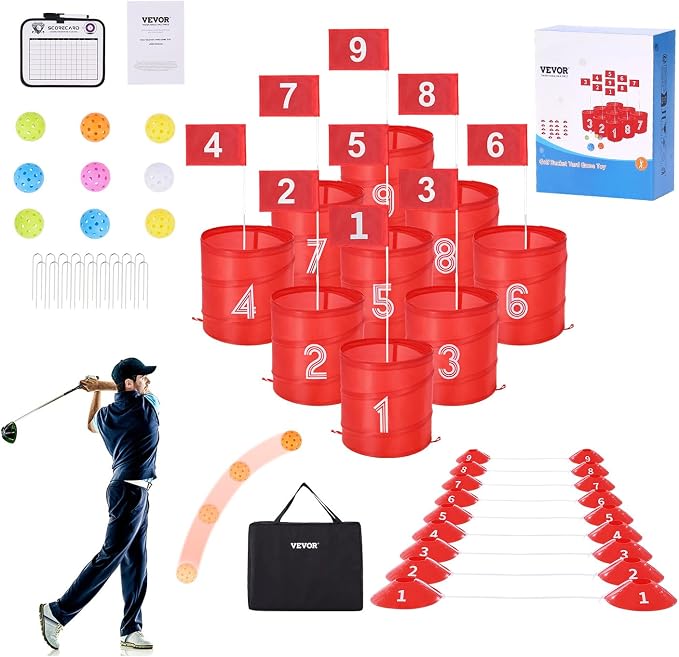 VEVOR Backyard Golf Game, 9 Hole Golf Course, Golf Game Practice Games by VEVOR